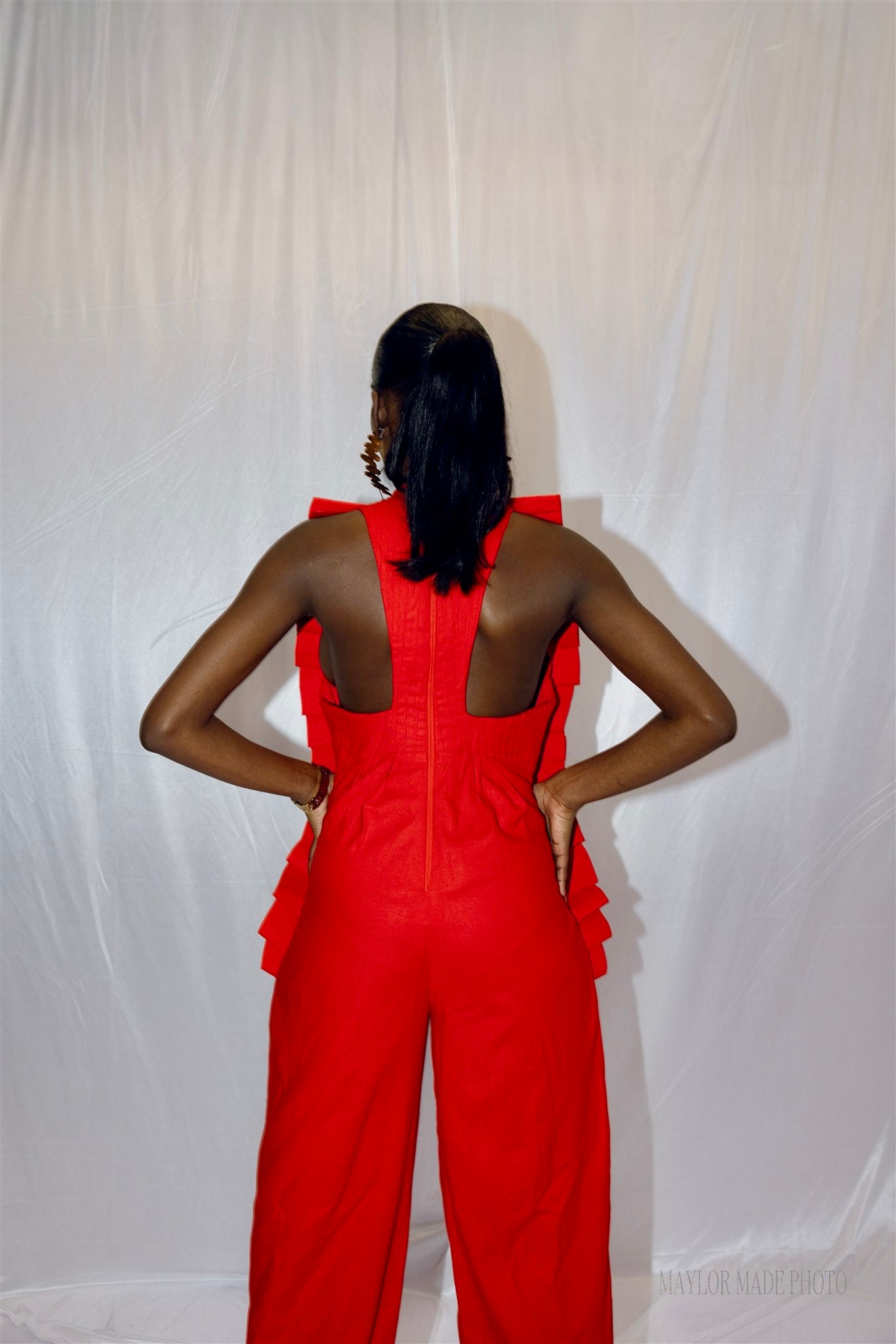 Pleated Flame Jumpsuit