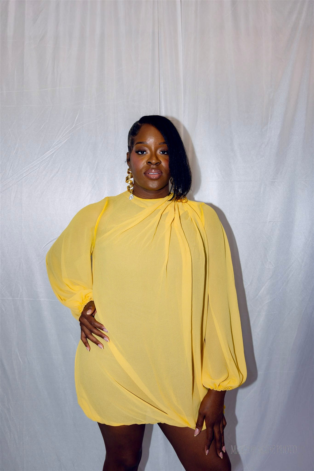 Golden Cocoon Dress
