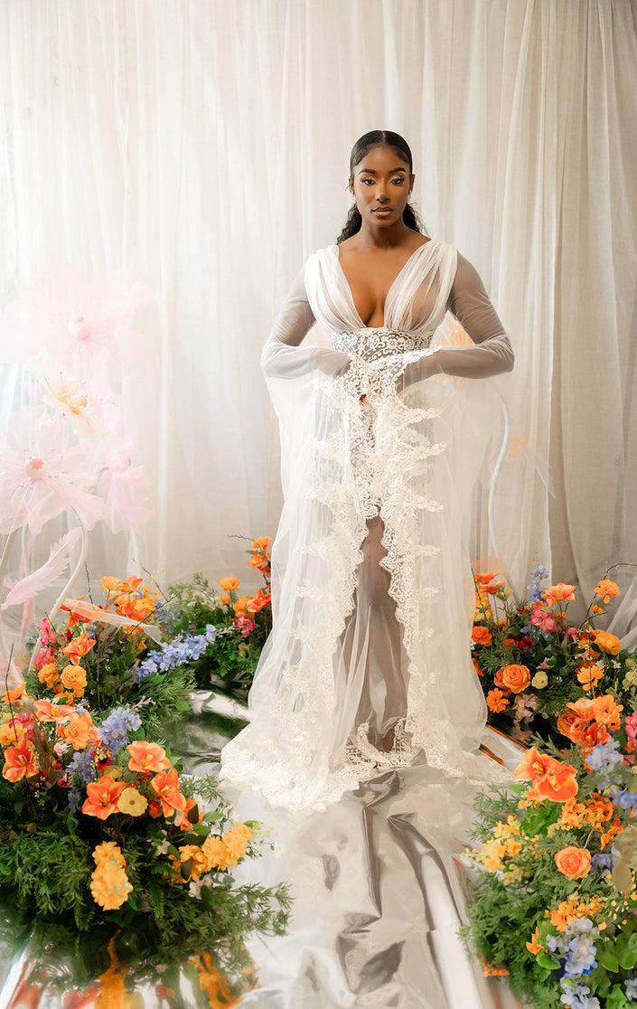 Laced Illusion Bridal Robe